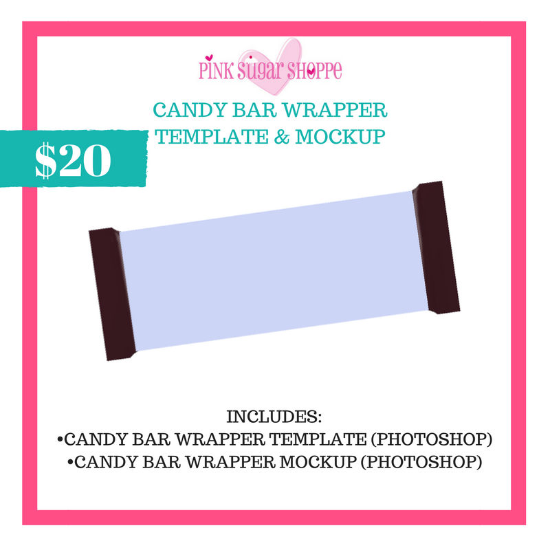 Download Pink Sugar Shoppe Candy Bar Wrapper Template Mockup Pink Sugar Shoppe PSD Mockup Templates