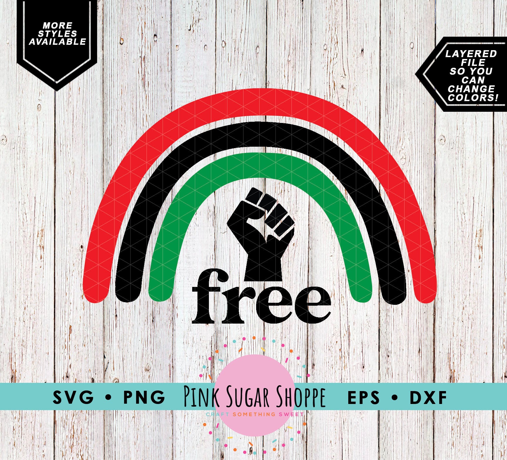 JUNETEENTH RAINBOW SVG - Pink Sugar Shoppe