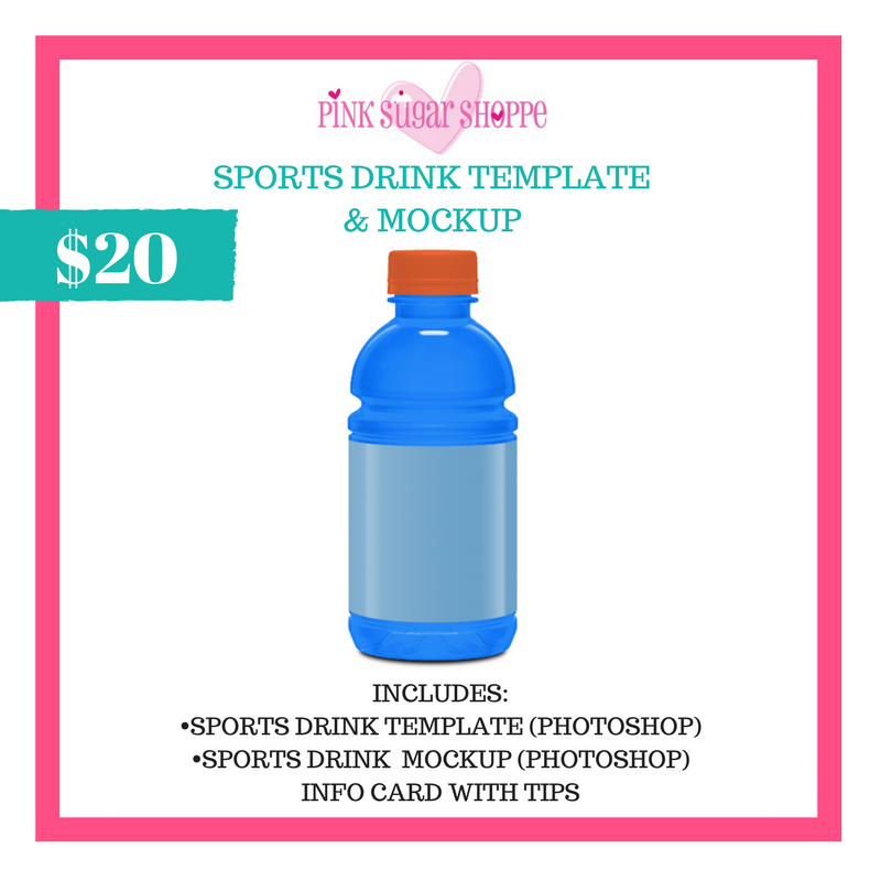Download PINK SUGAR SHOPPE SPORTS DRINK TEMPLATE AND MOCKUP - Pink ...