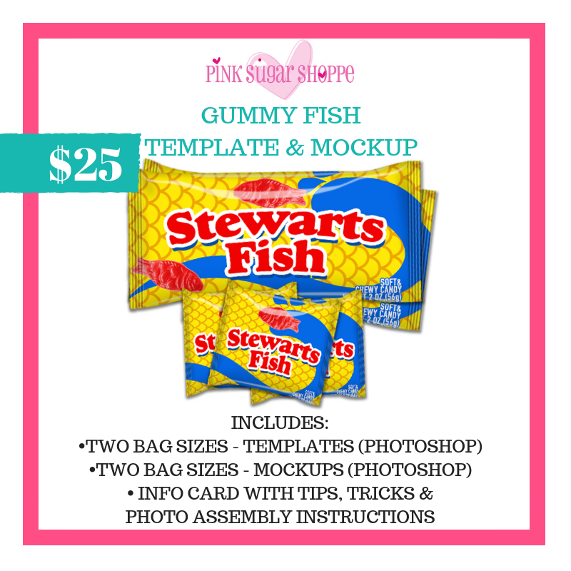 Download PINK SUGAR SHOPPE GUMMY FISH TEMPLATE & MOCKUP - Pink Sugar Shoppe