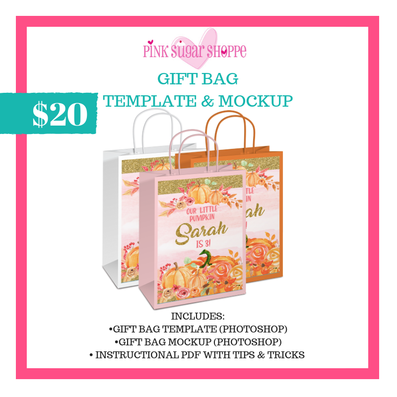 Download PINK SUGAR SHOPPE GIFT BAG TEMPLATE & MOCKUP - Pink Sugar ...