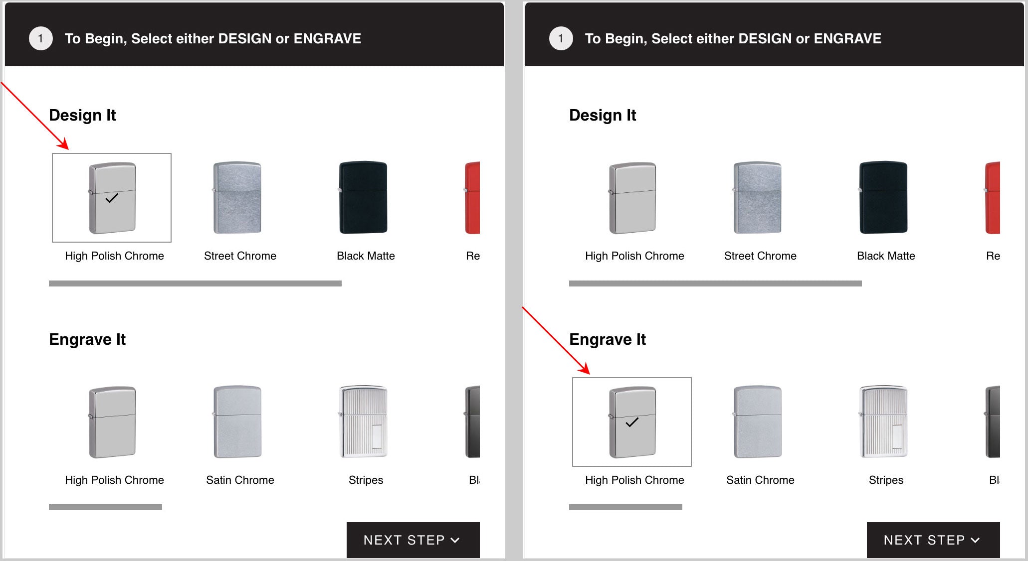 Select which model to Design or Engrave.