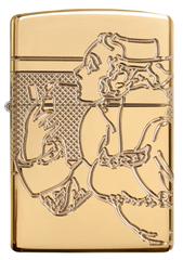 Zippo Solid Brass Windy Girl Lighter Limited Edition Nuovo e non