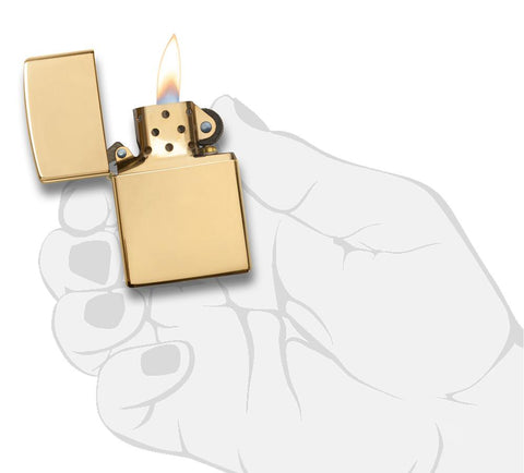 195-001- Solid Gold Windproof Zippo Lighter