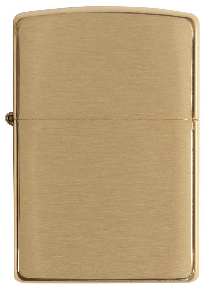 Front view of the Brushed Brass Classic Case Lighter