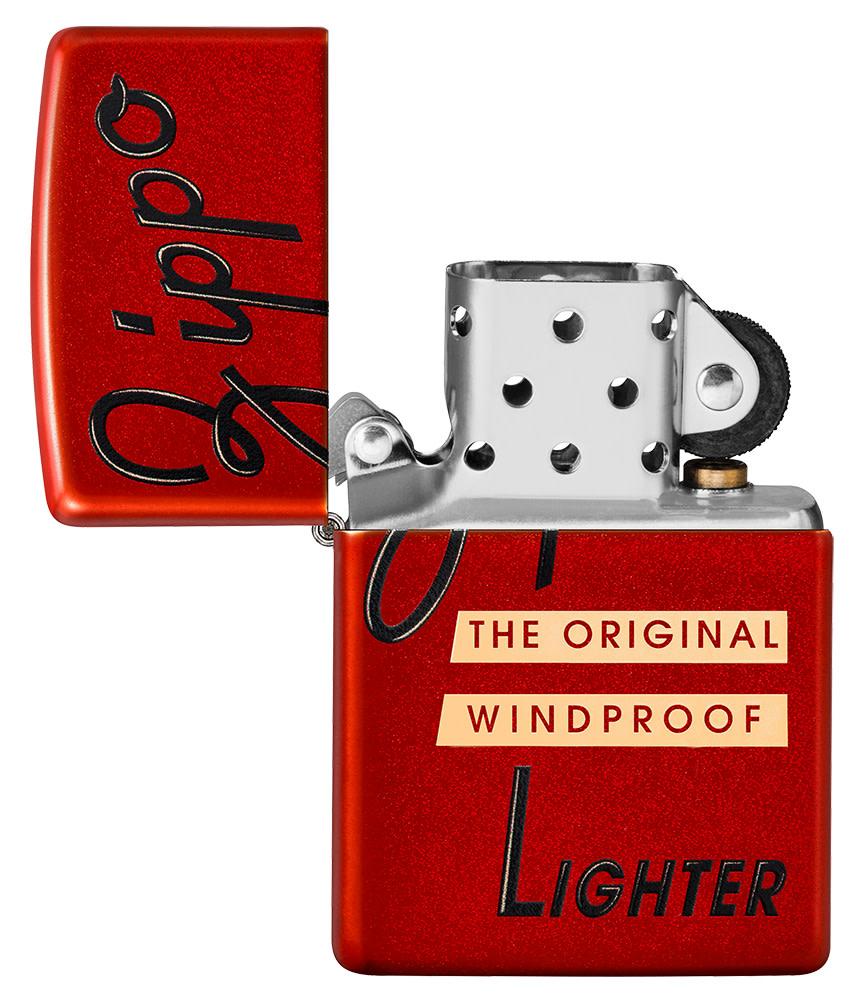 Zippo Red Box Top Design Metallic Red Windproof Lighter | Zippo USA