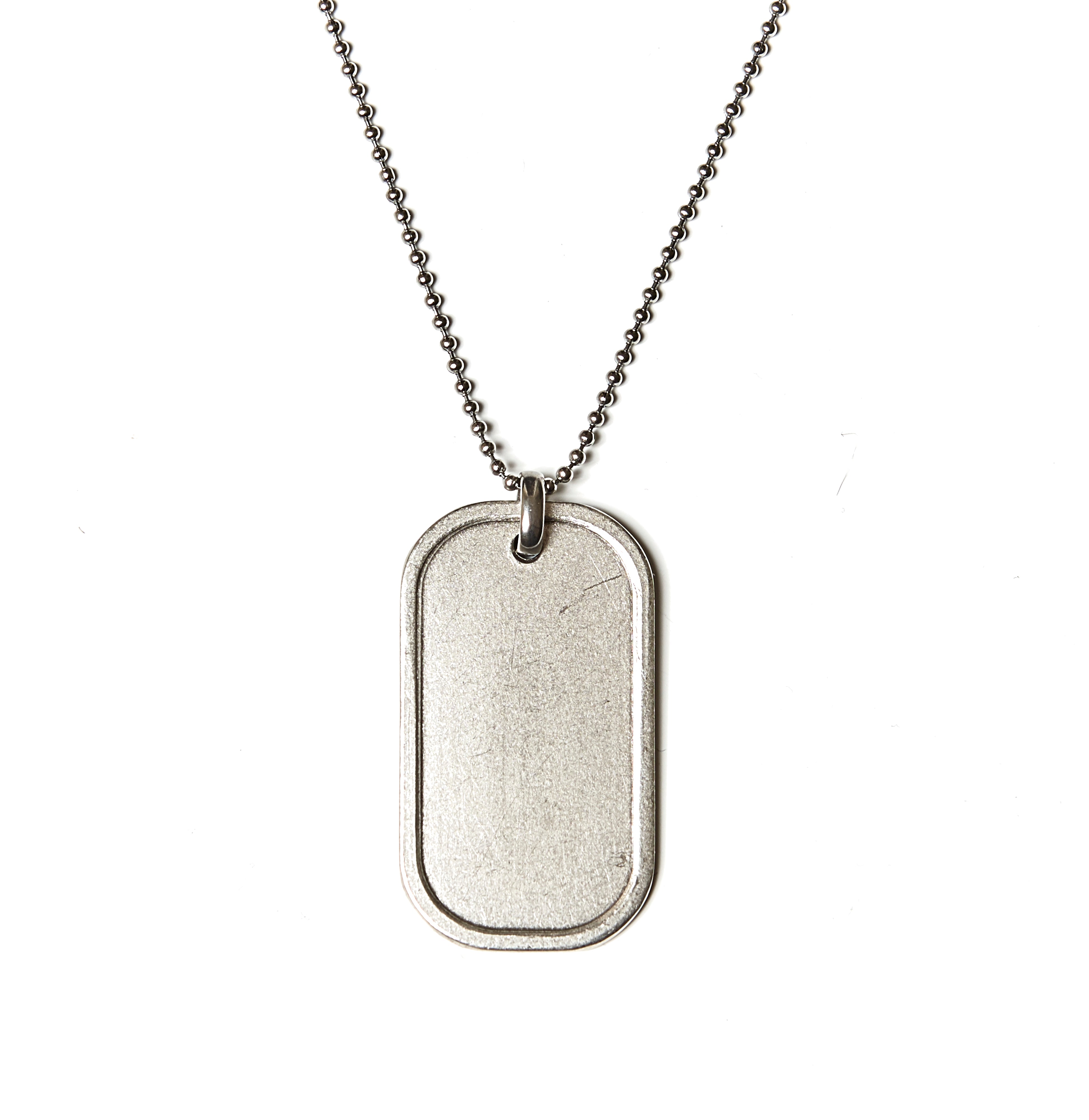Engravable Blank Dog Tag Necklace in 