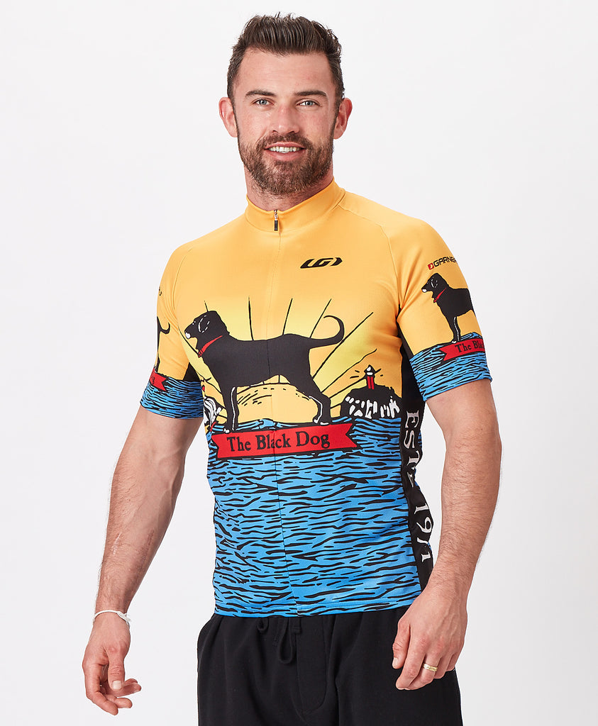 black dog cycling jersey