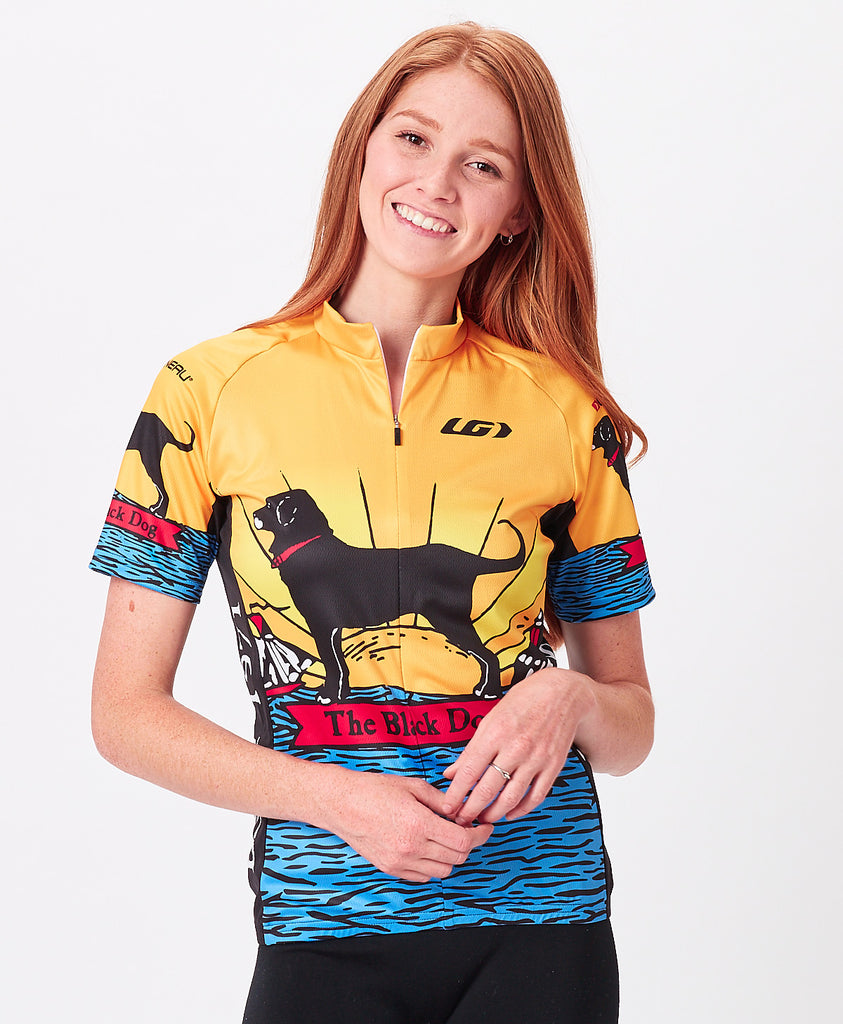 womens black cycling jersey