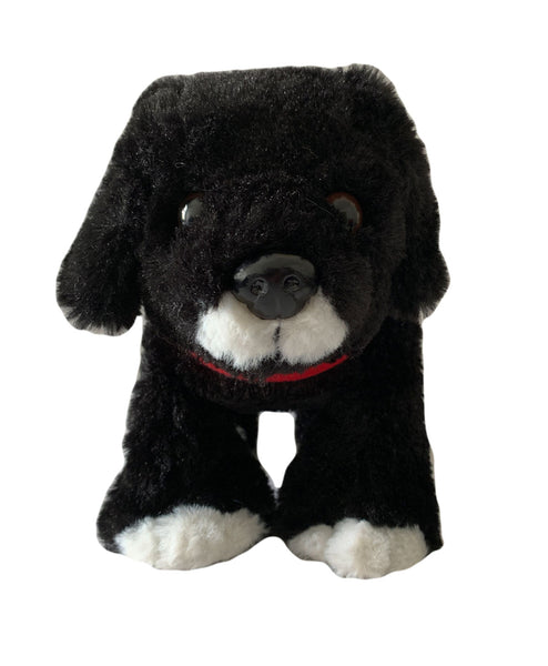 black dog stuffed toy