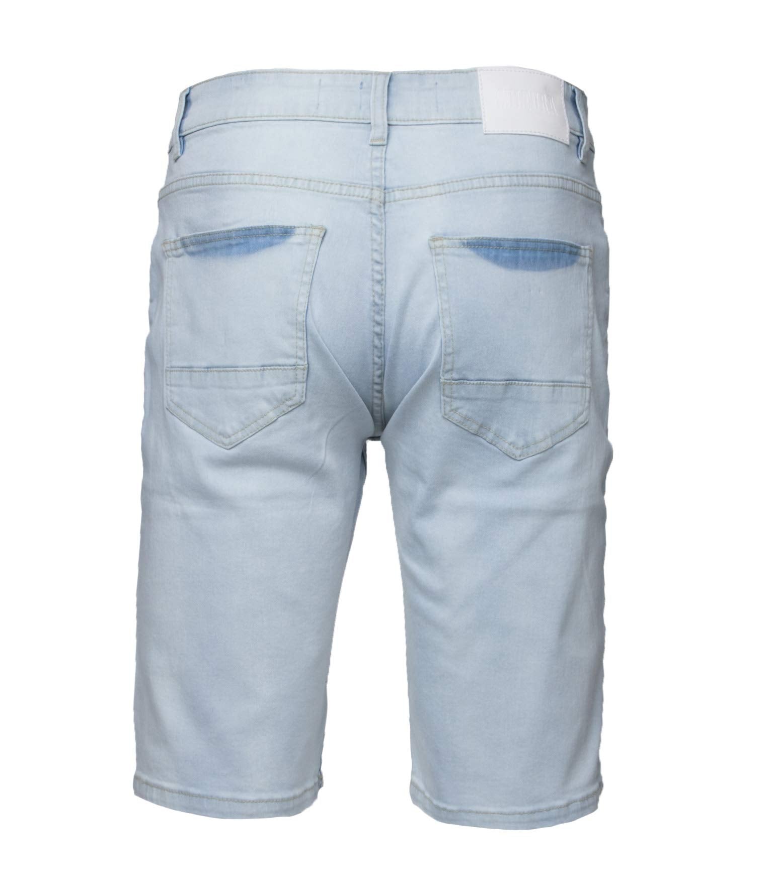 CMS-98327 | Men's Stretch Denim Shorts, Light Wash Blue - X-RAY JEANS