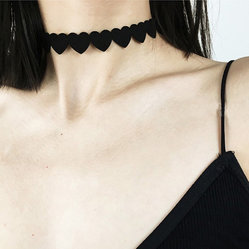 black felt choker