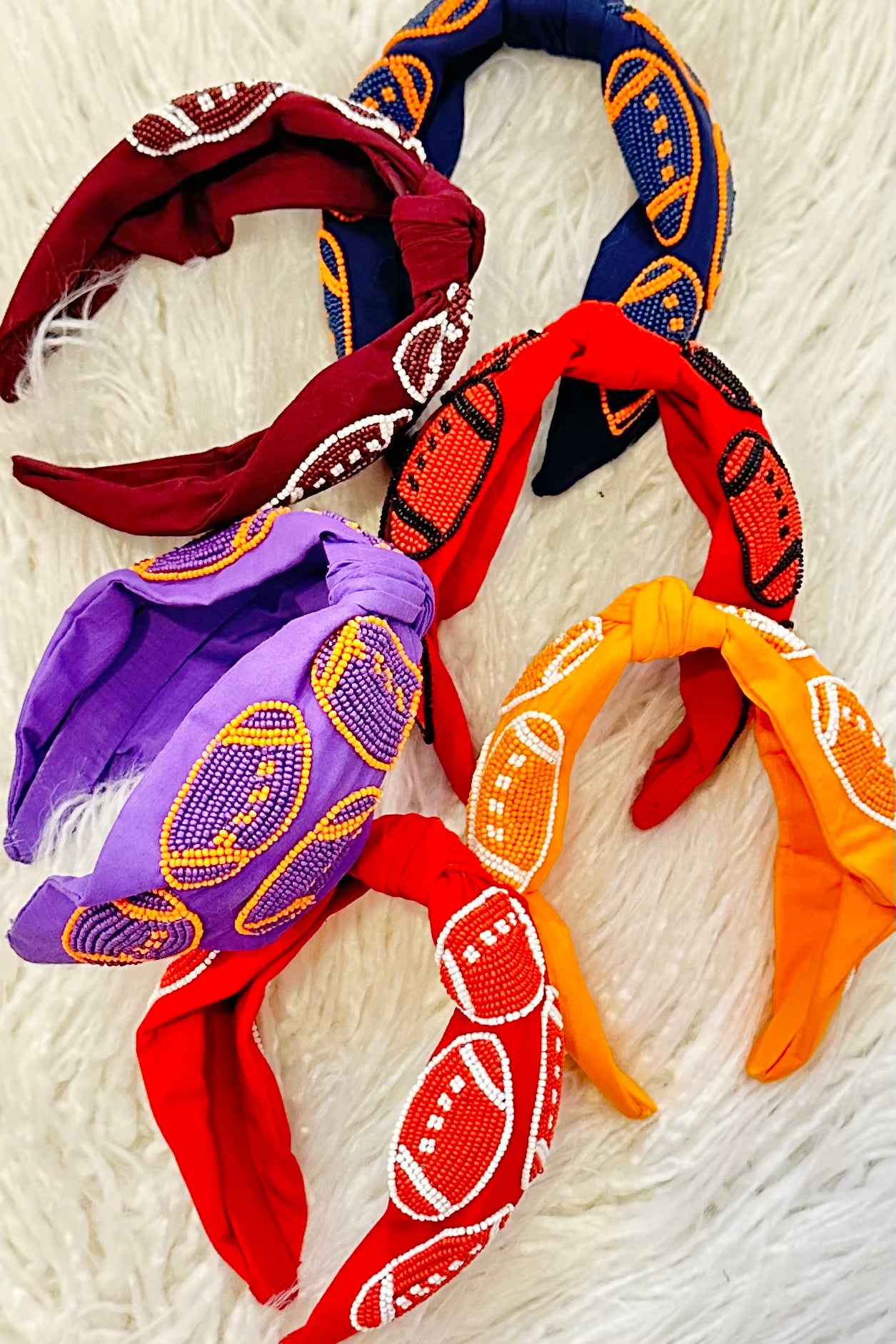 Beaded Football Headbands