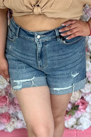 Tia High Waist Distressed Shorts - The Salted Hippie Boutique