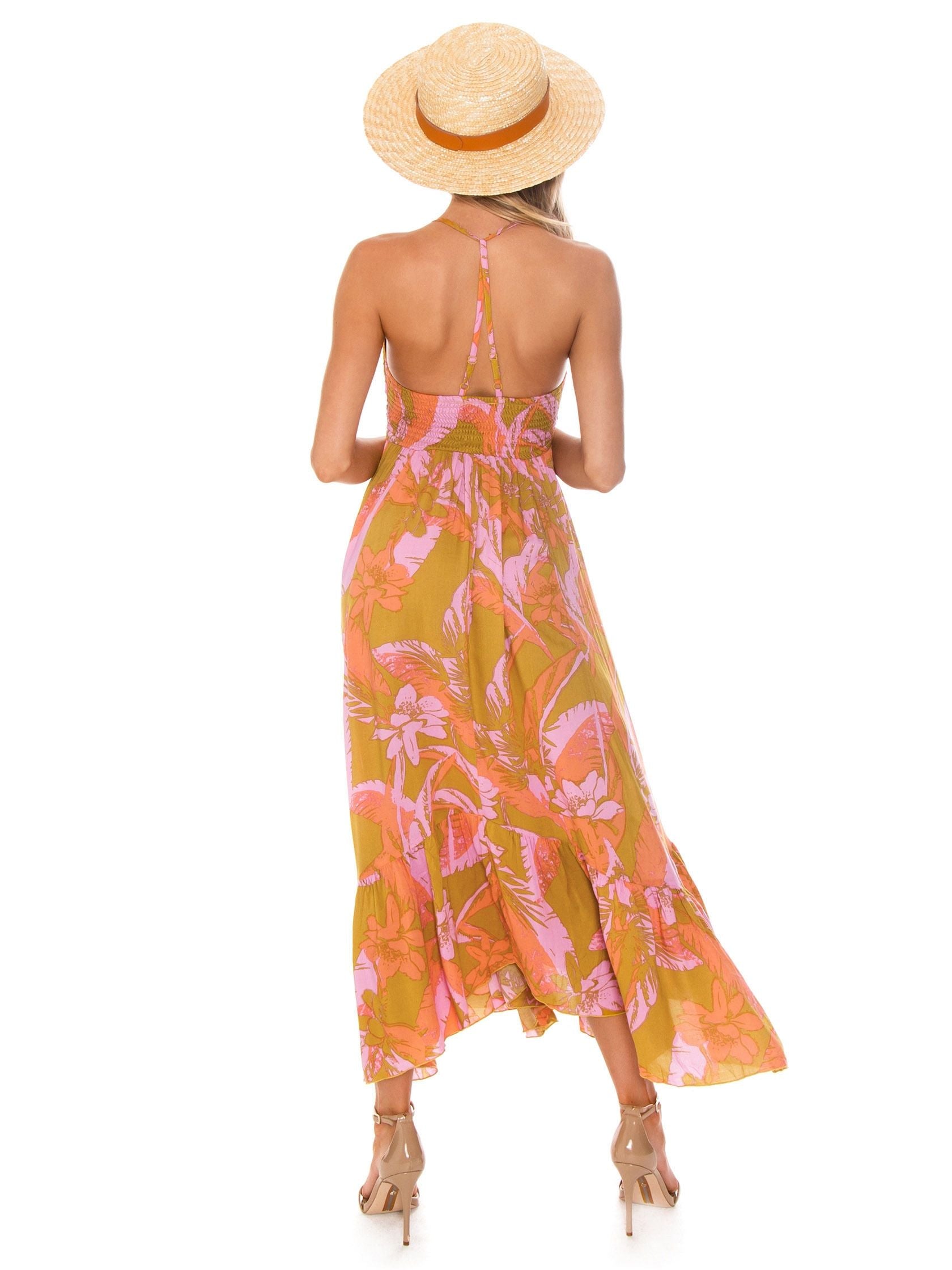 free people orange maxi dress