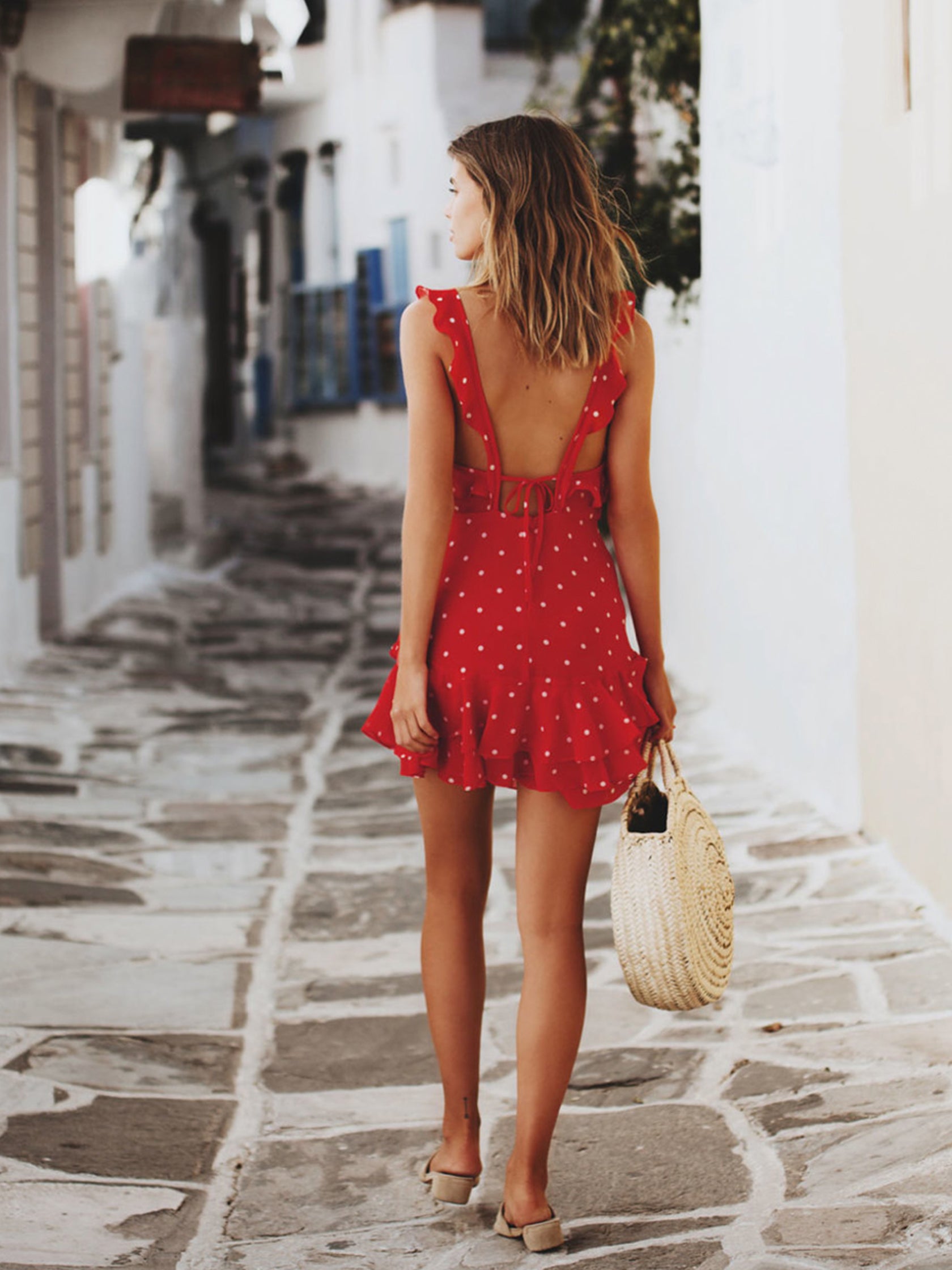 lemon polka dot dress