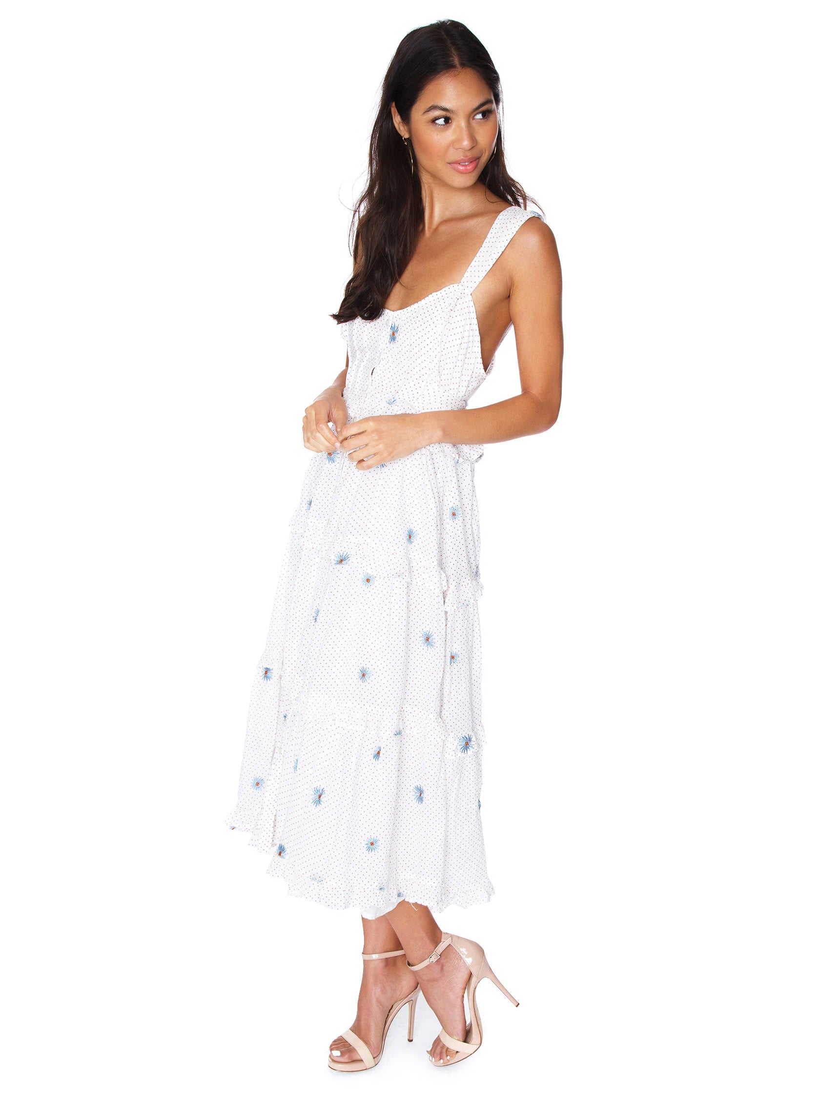 daisy chain midi dress