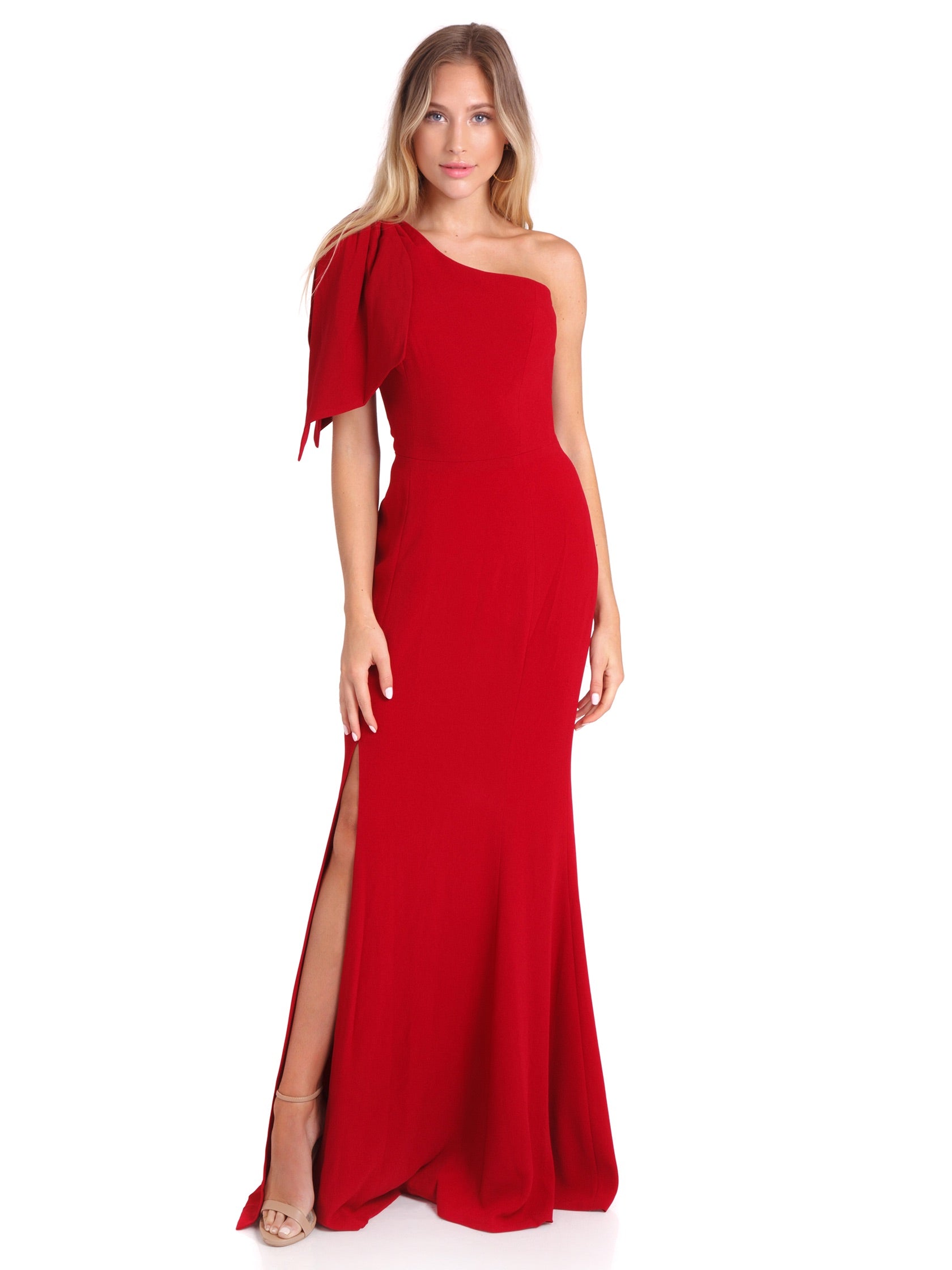 dress the population one shoulder gown