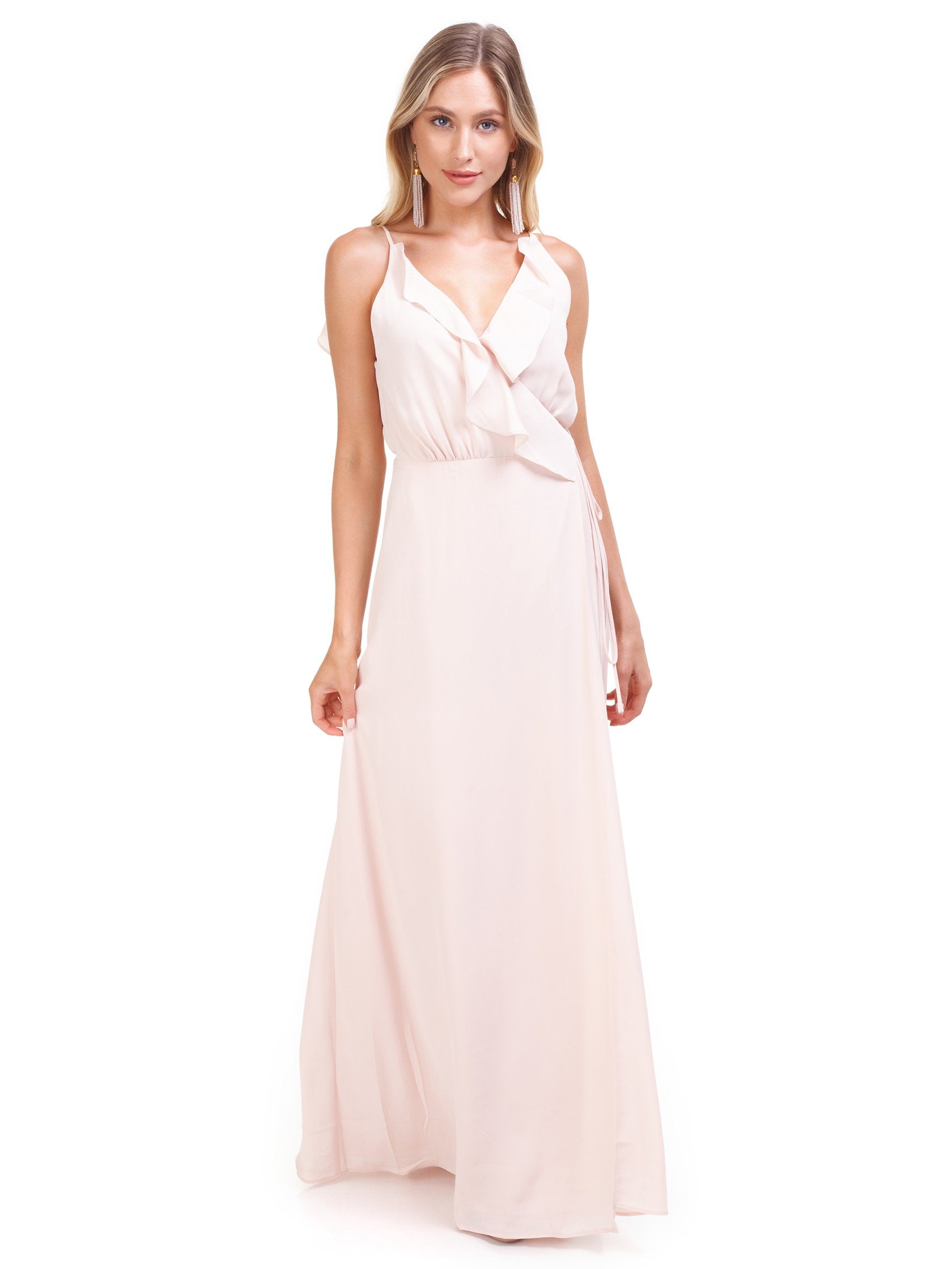 wayf jamie ruffle wrap gown