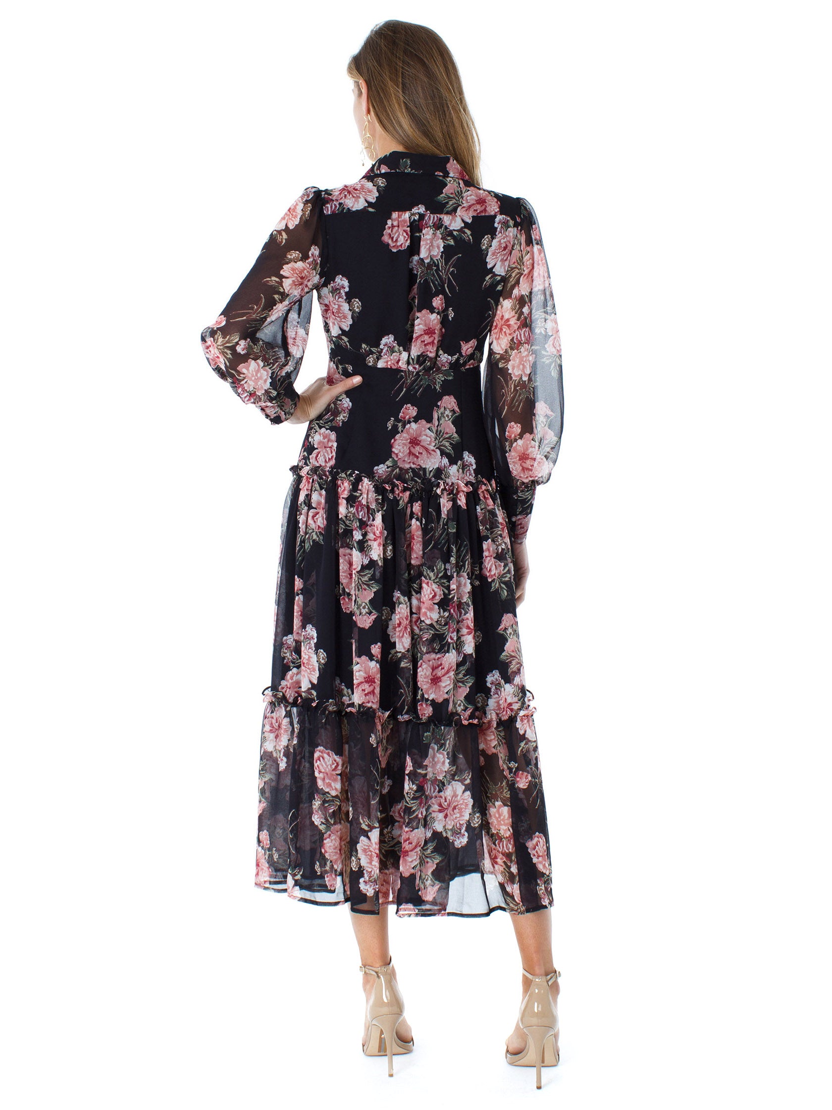 marion navy floral maxi dress