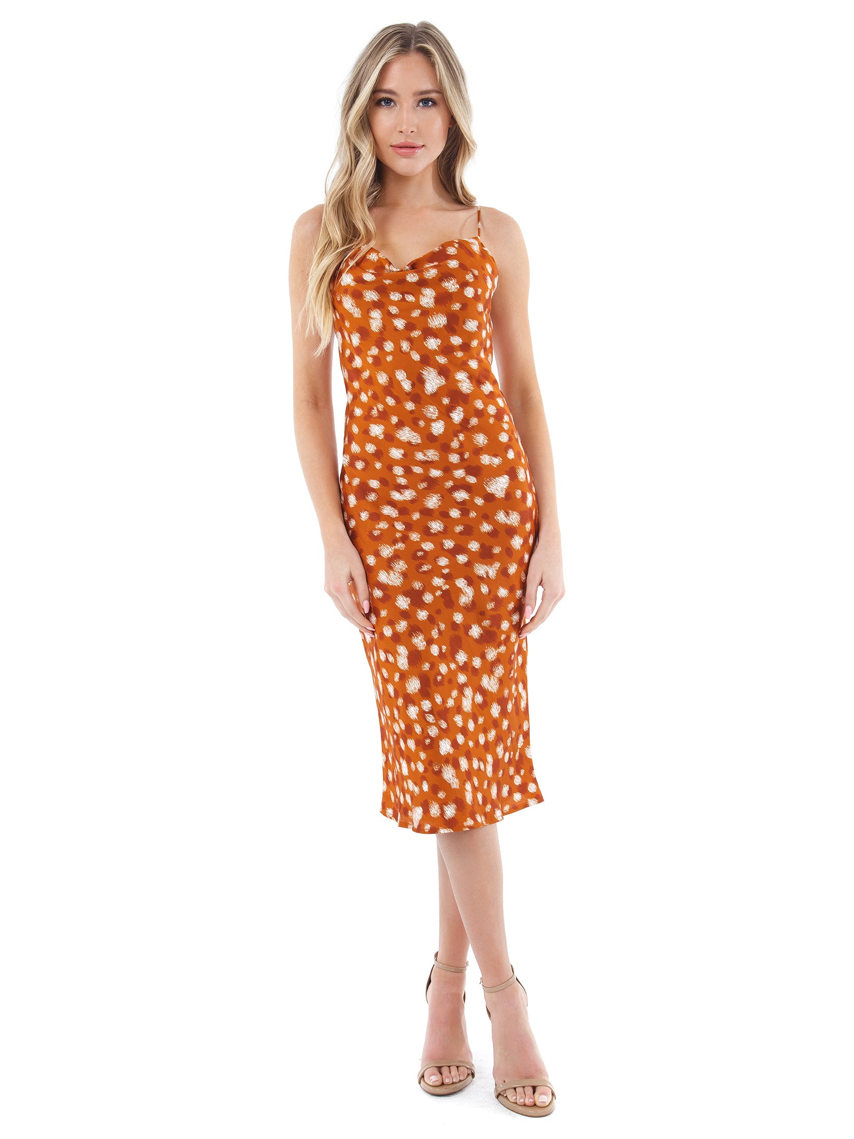 bardot leopard slip dress