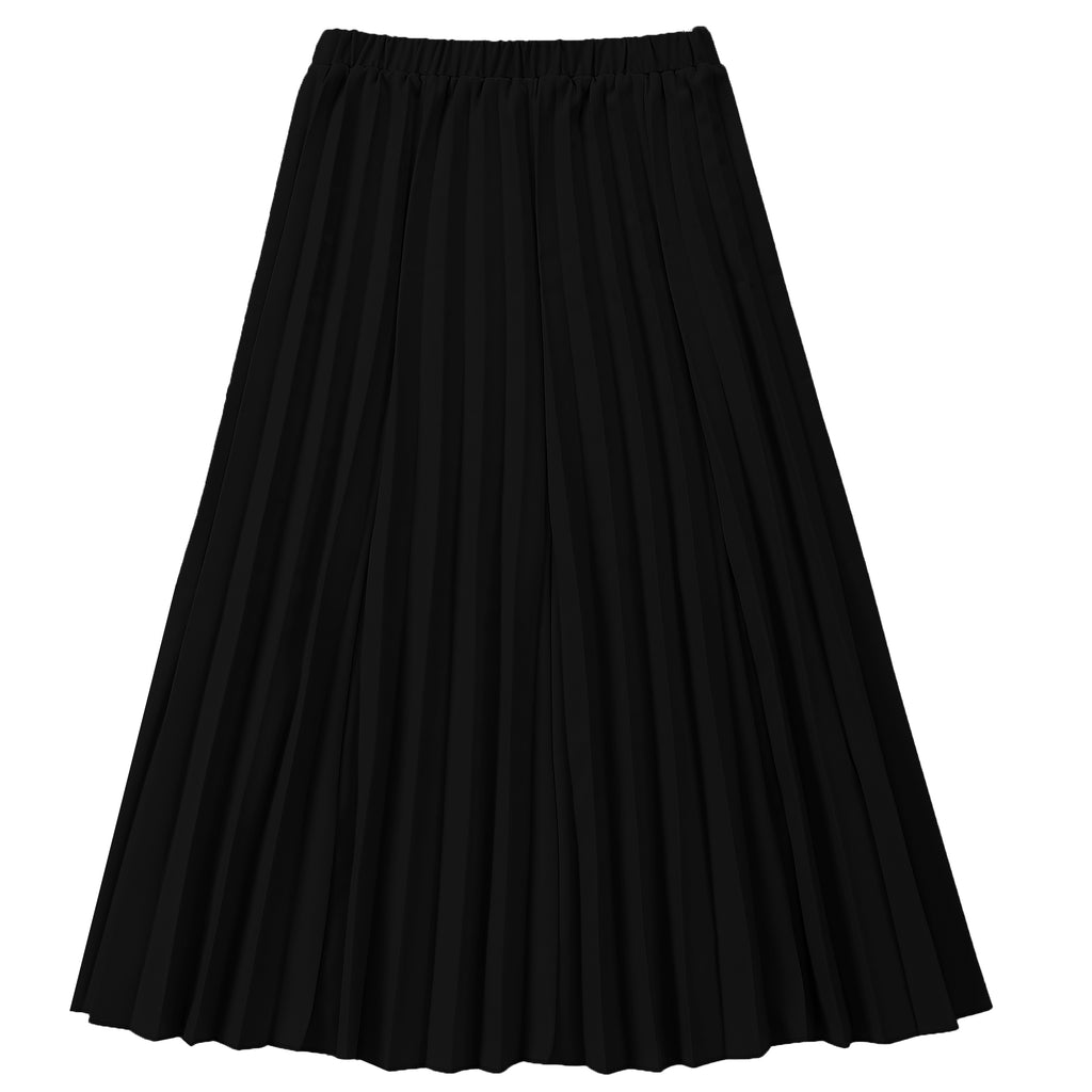 Teens Black Maxi Pleated Skirt