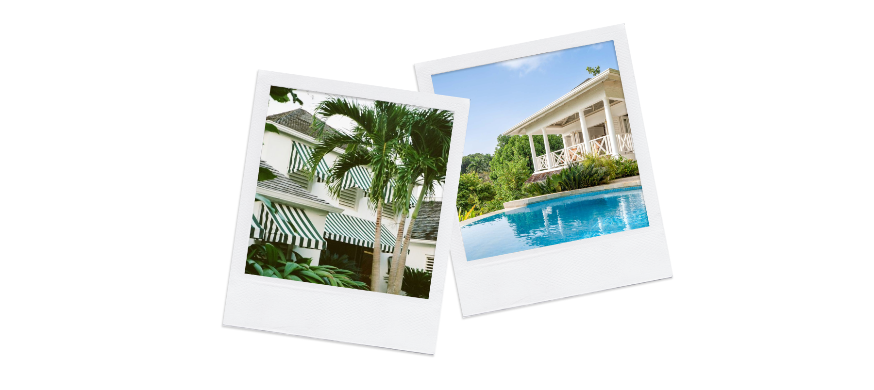 polaroid images of round hill hotel in jamaica