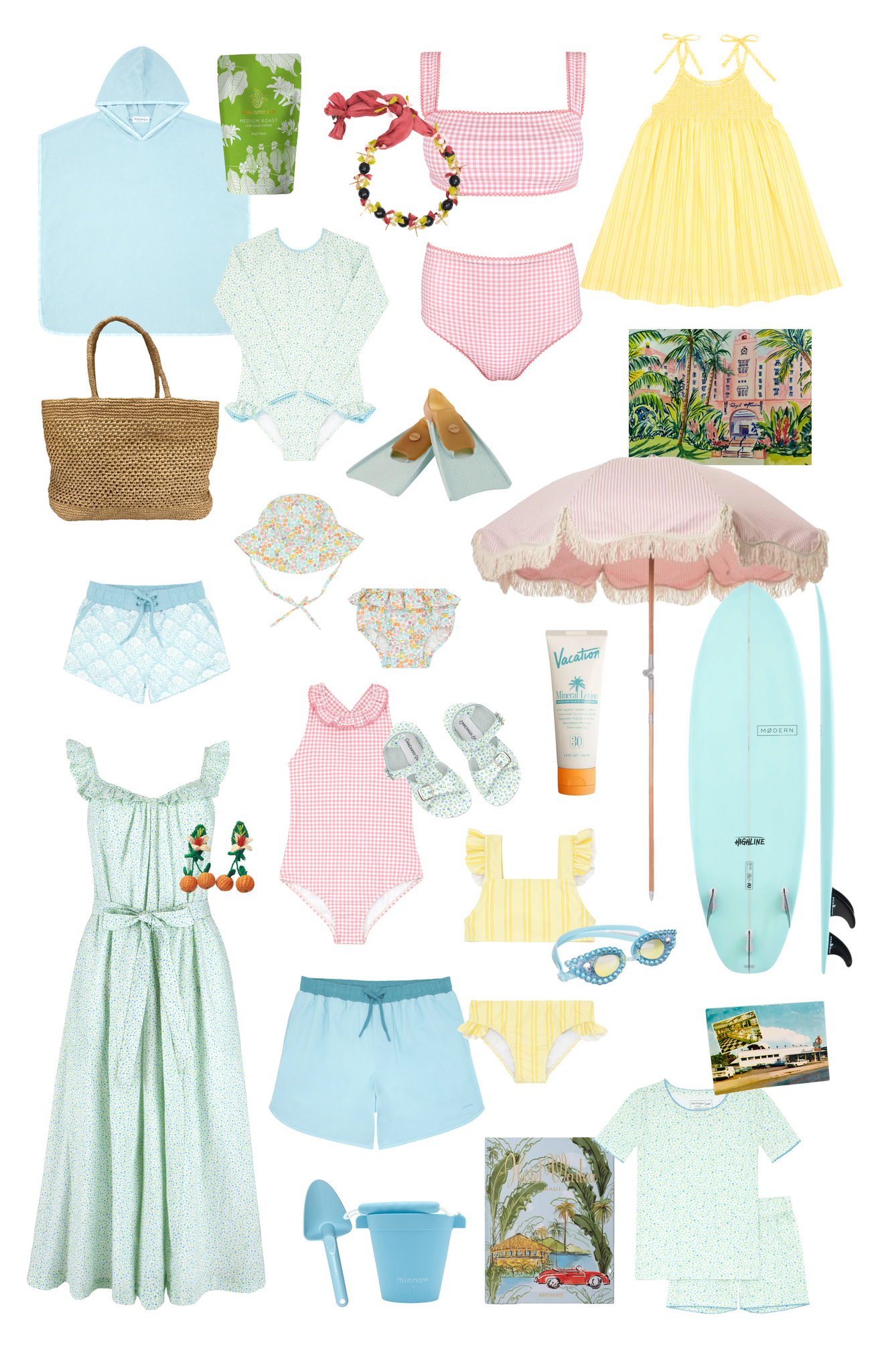 spring 24 minnow style guide featuring many different brands products in a collage