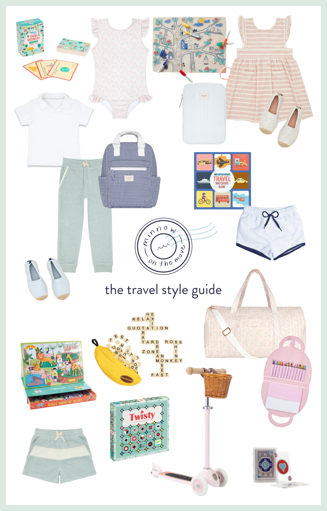 style guide of minnow and travel accessories