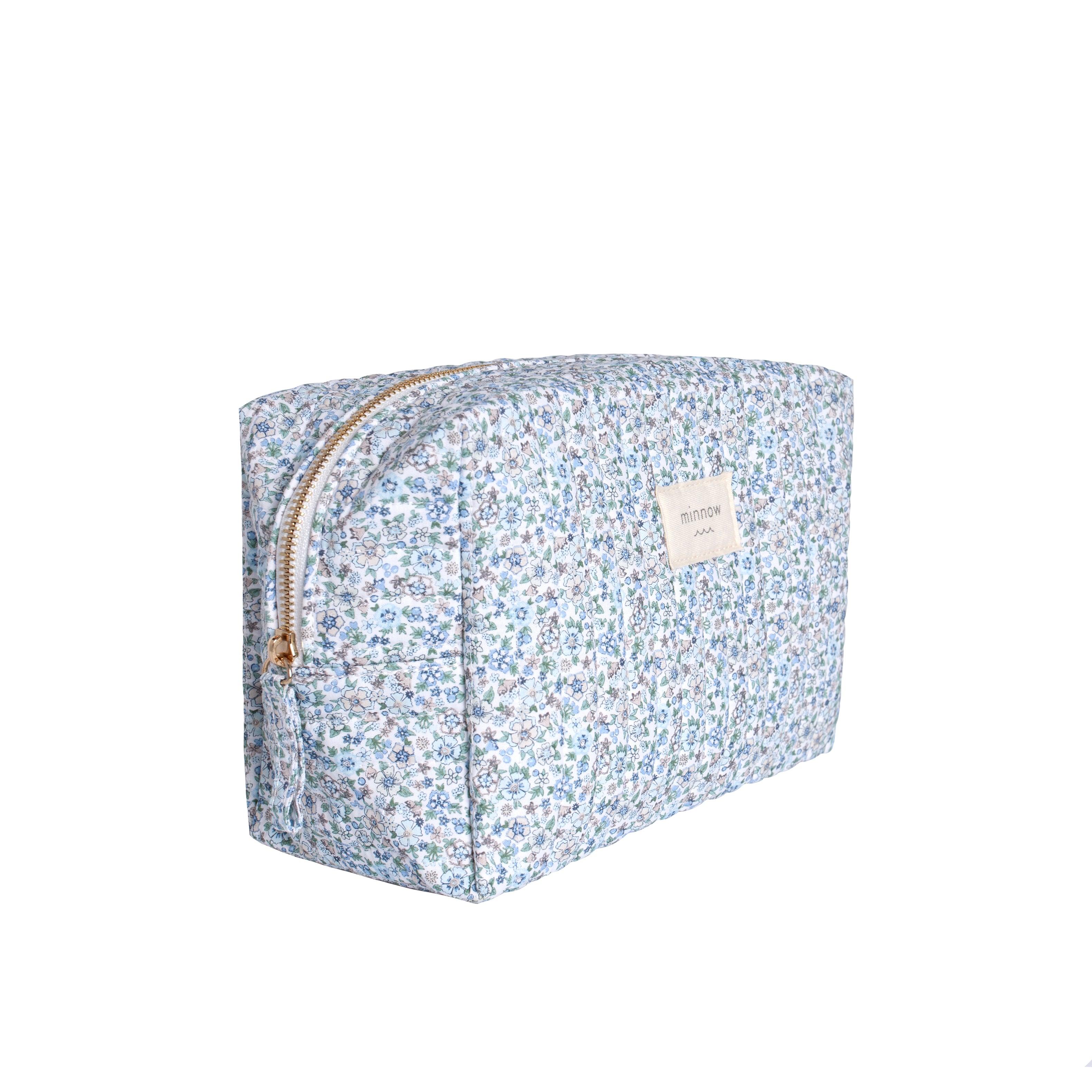 slate floral essentials cosmetic case