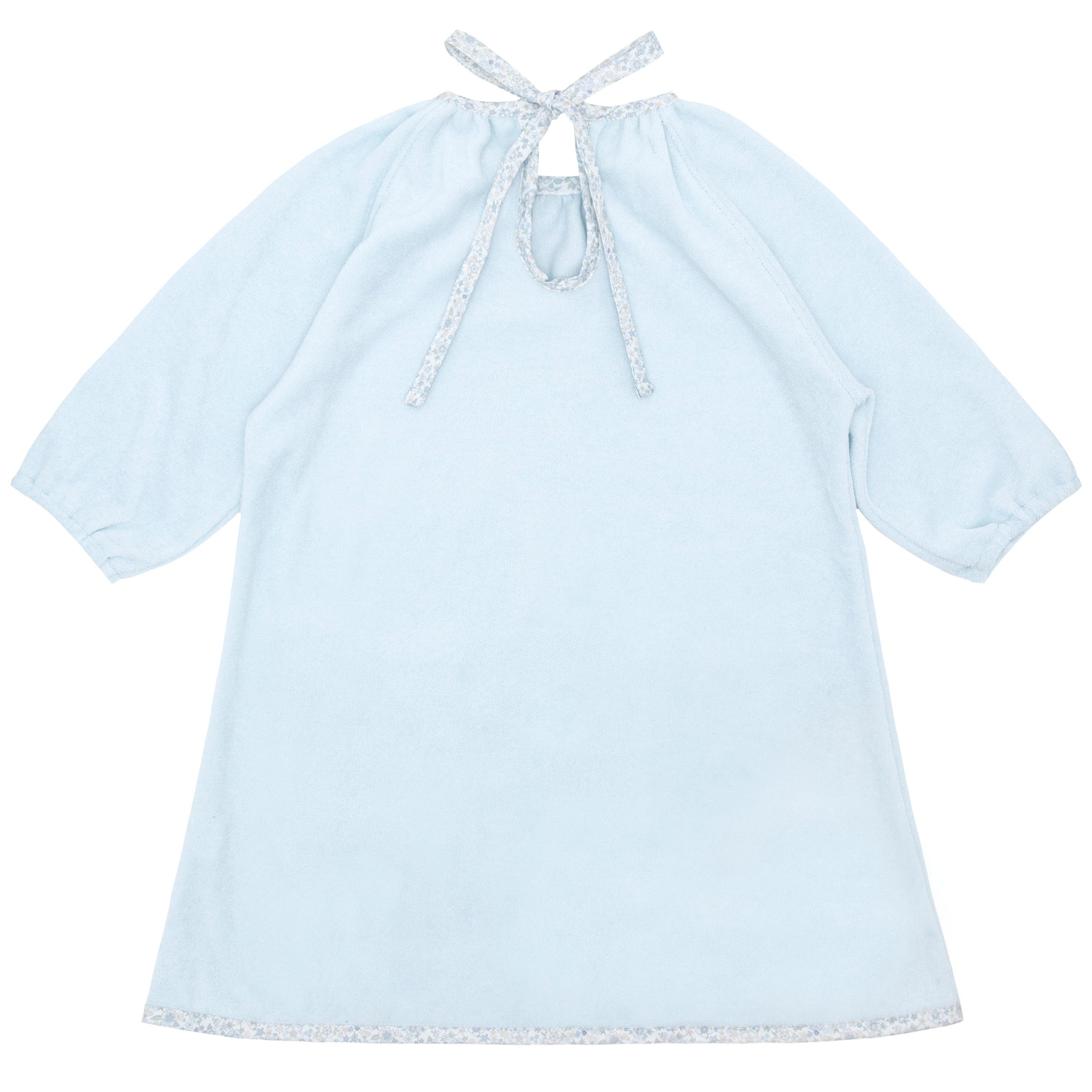 girls blue french terry dress
