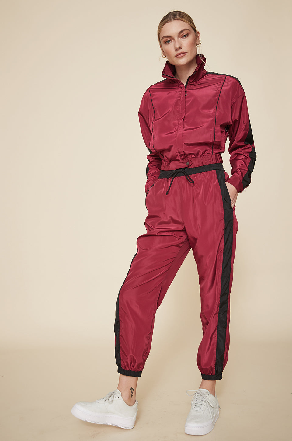 Gino Pant in Burgundy & Black – LPA (a Revolve Group company)