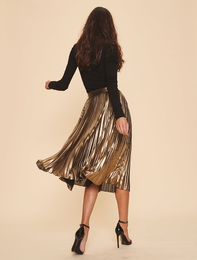 Skirt 663 in Gold Lurex – LPA