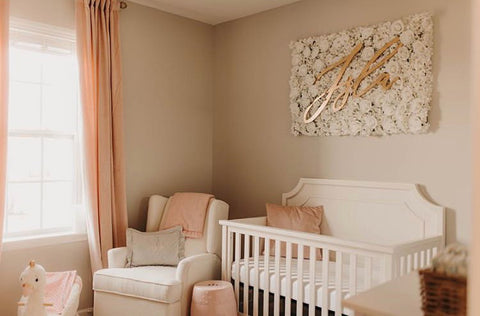 modern pink and gold nursery decor