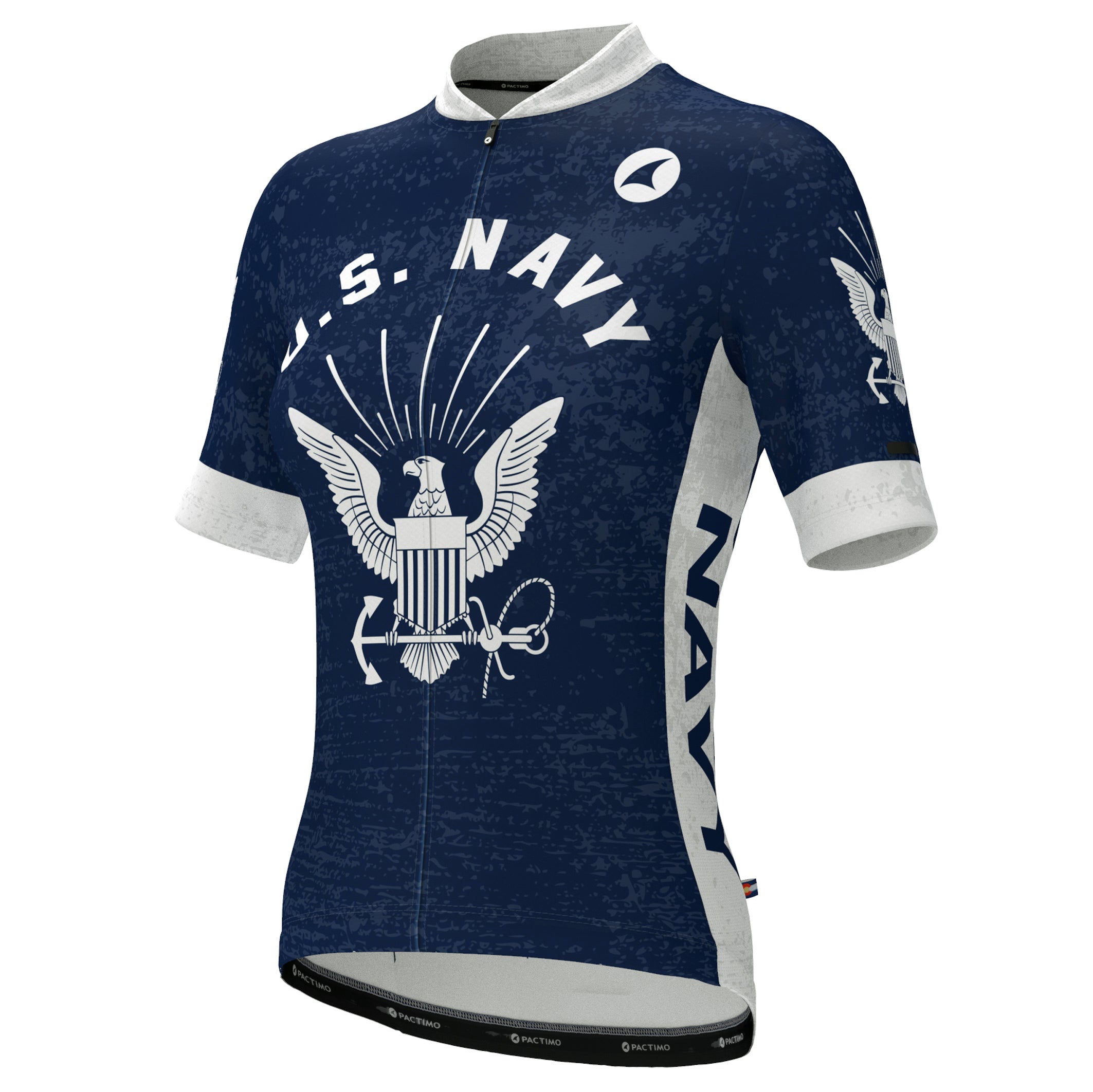 navy cycling jersey