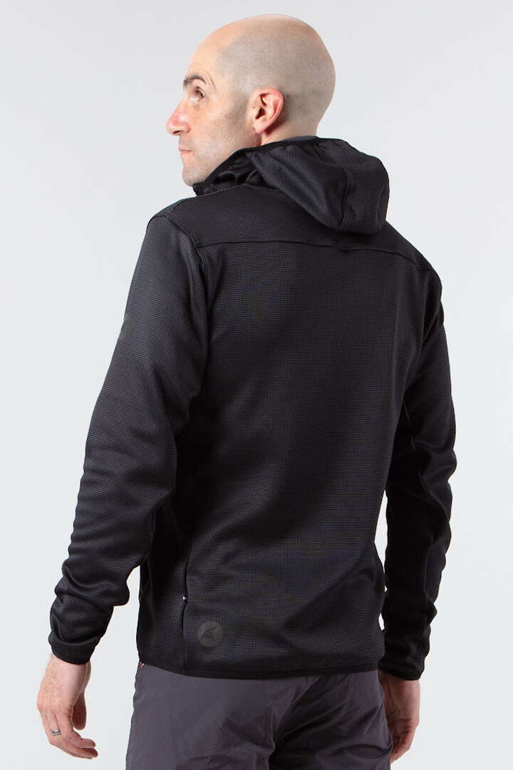 Men's Black Fleece Cycling Hoodie - Back View