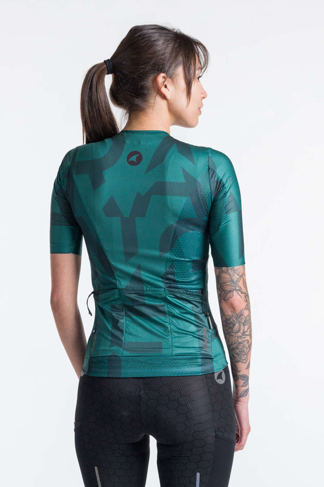 Women's Forest Green Aero Cargo Cycling Jersey - Range Back View