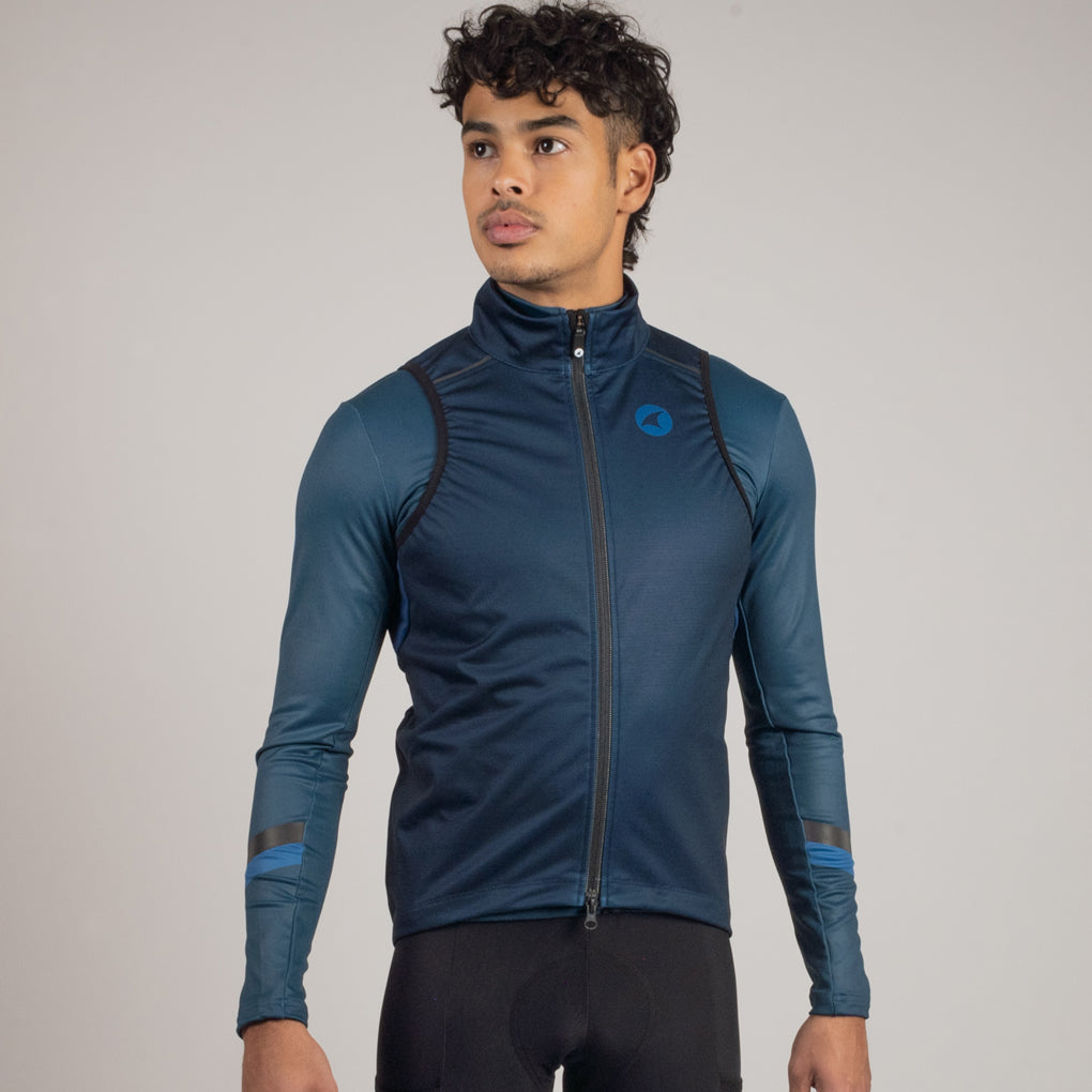 Thermal Water Resistant Cycling Vest for Men #color_navy