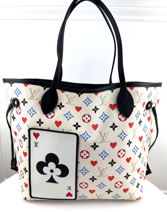 Louis Vuitton White Multicolor Monogram Canvas Game On Neverfull