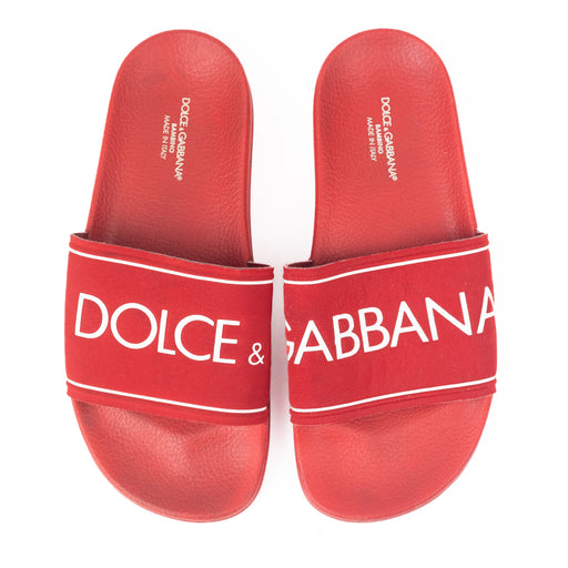 Dolce & Gabbana Red Slide Sandals — Luxurysnob