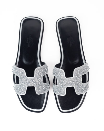 hermes sandals glitter