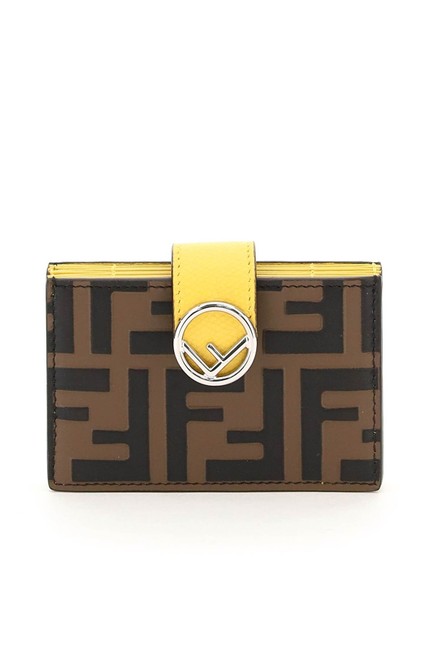 Fendi Yellow Leather Gusseted Card Holder — Luxurysnob