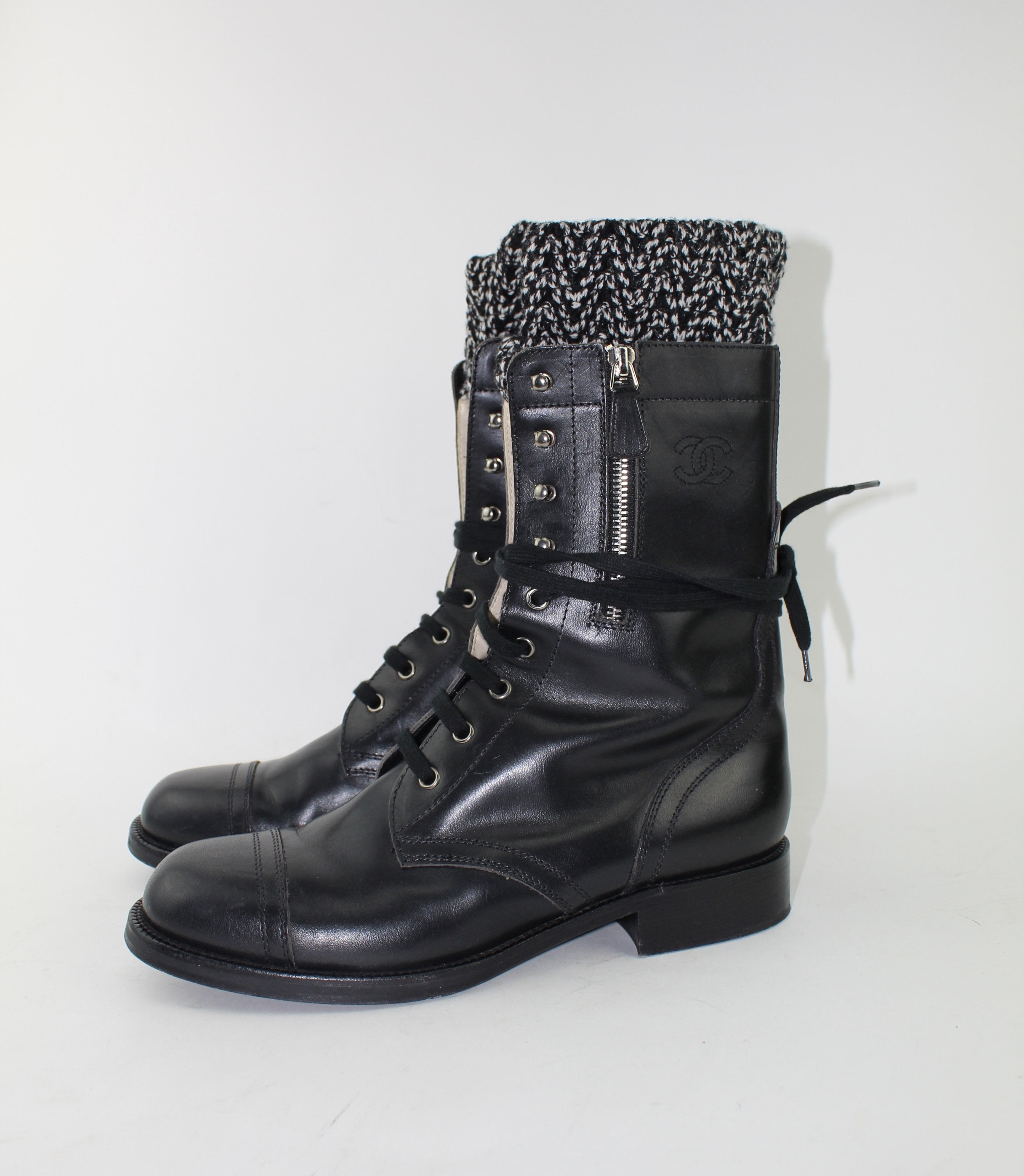 chanel sock boot