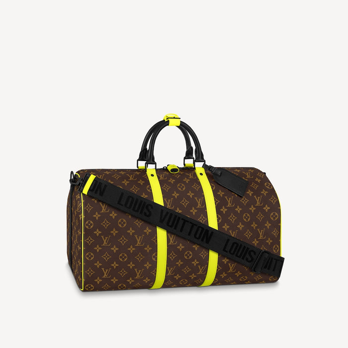 Louis Vuitton SILVER MONOGRAM MIRROR COATED CANVAS and VACHETTA LEATHER  KEEPALL 50 at 1stDibs