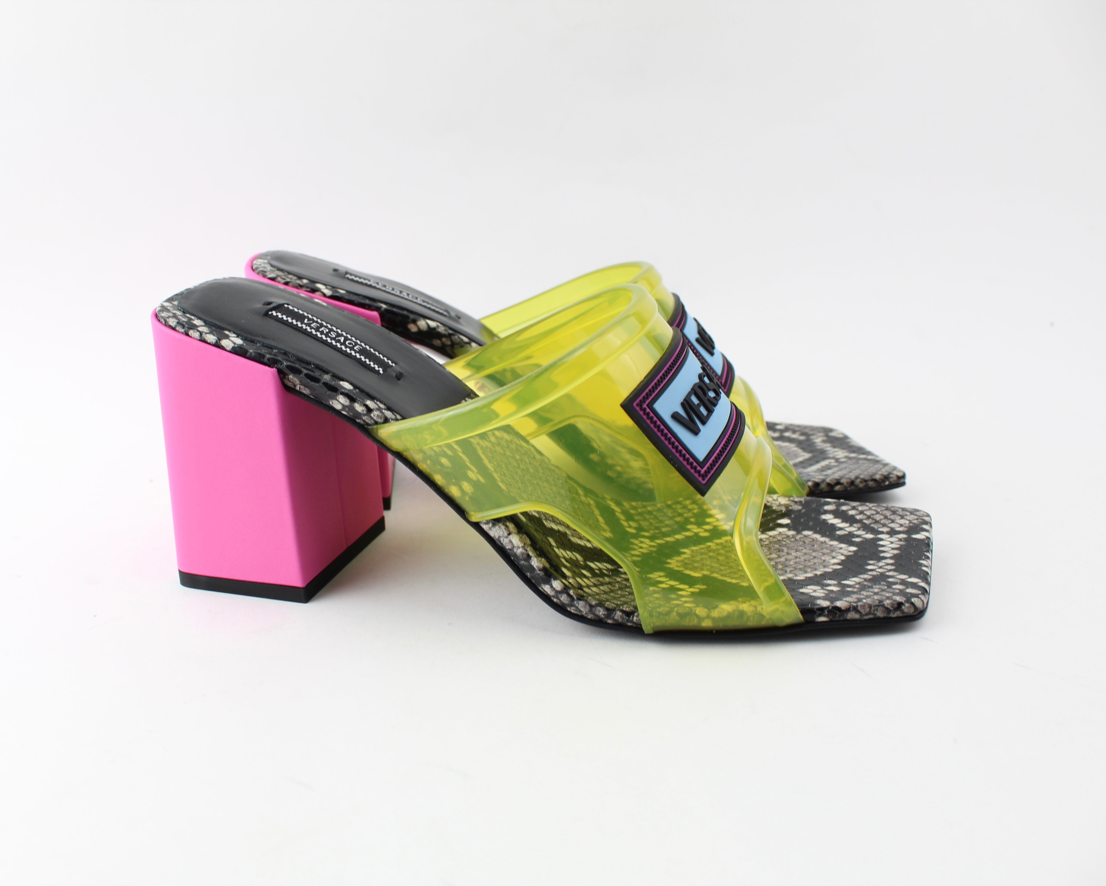 90s vintage logo mid heel sandals