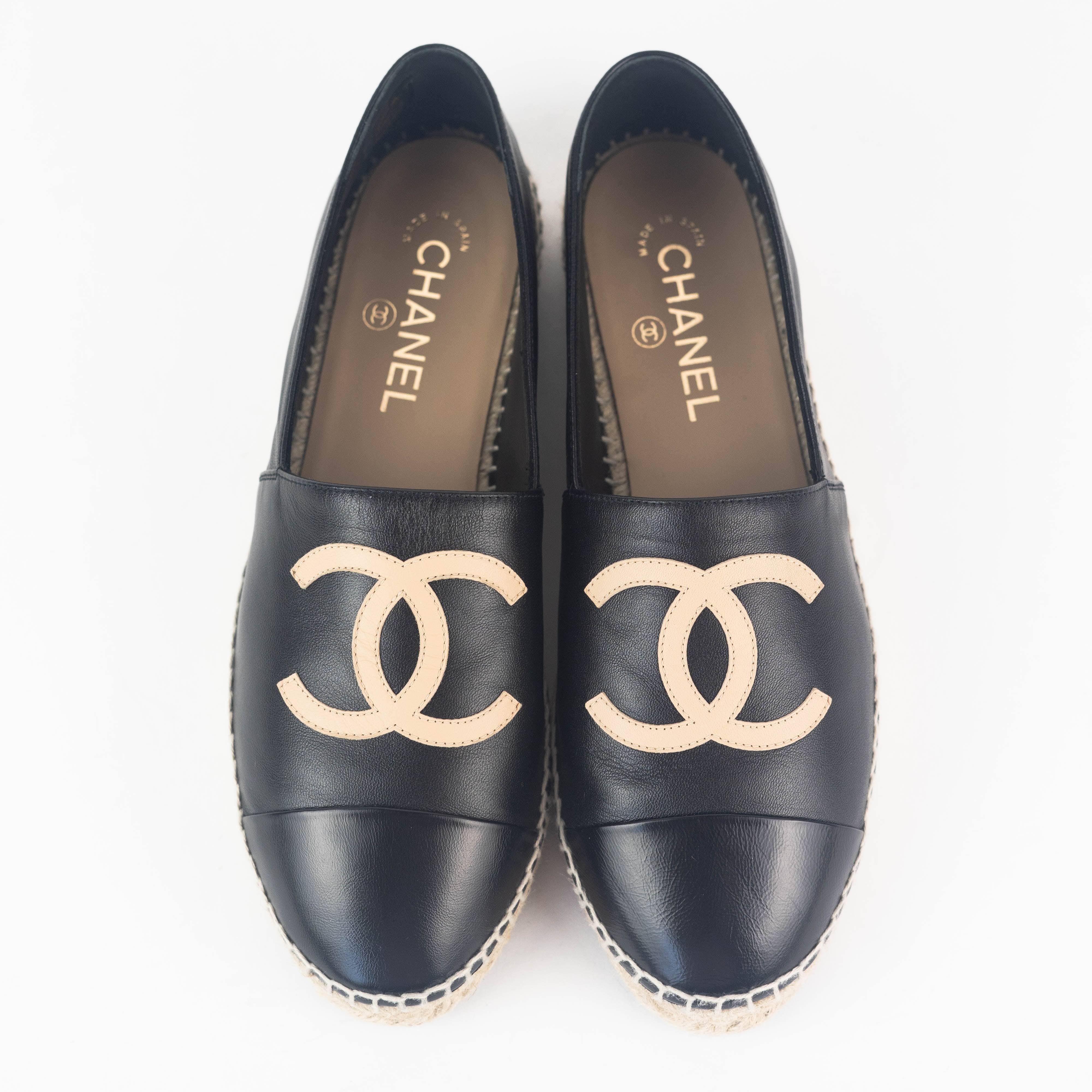 chanel espadrilles tan