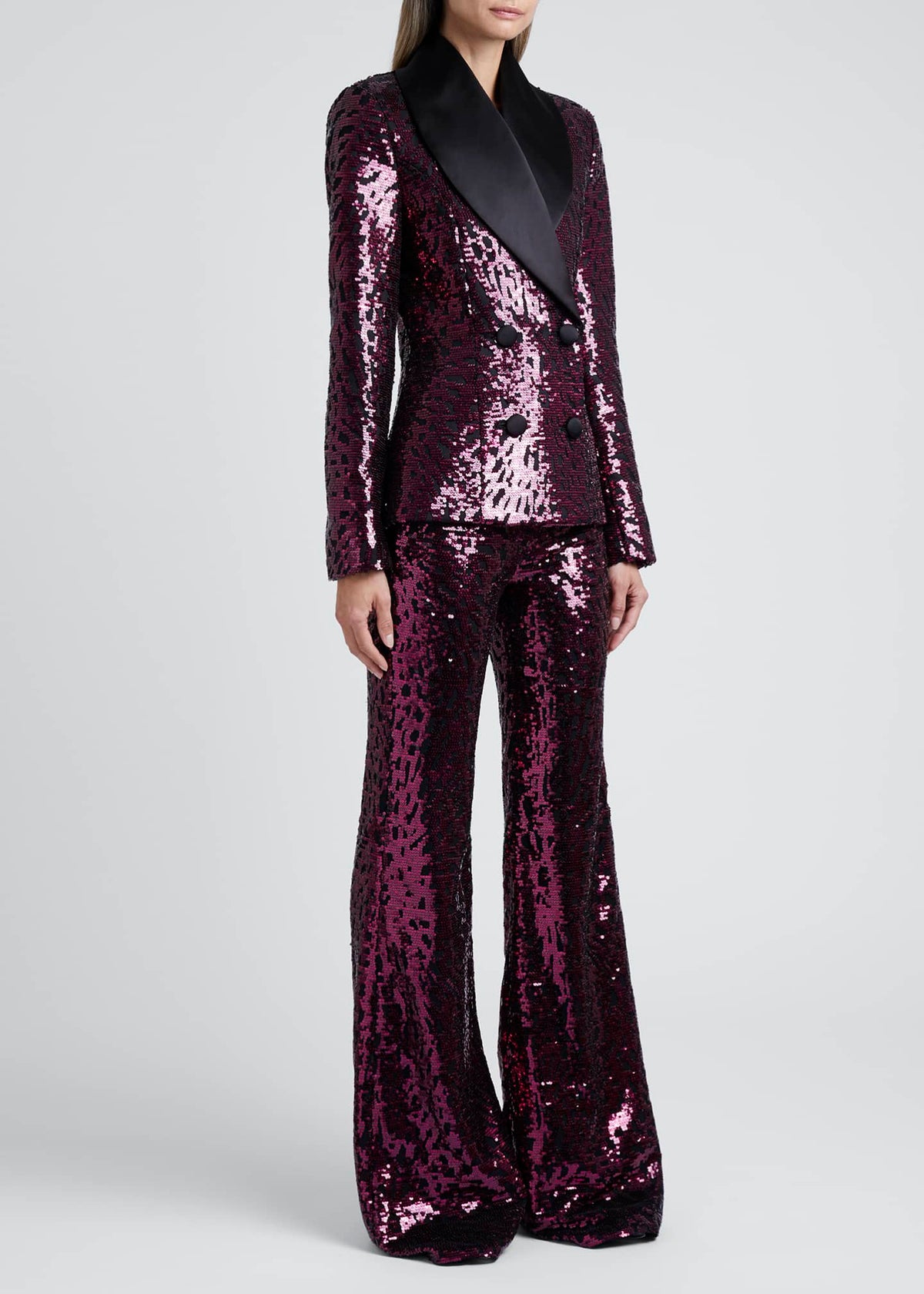 HALPERN SEQUINNED FLARED TROUSERS & BLAZER SIZE 40 — Luxurysnob