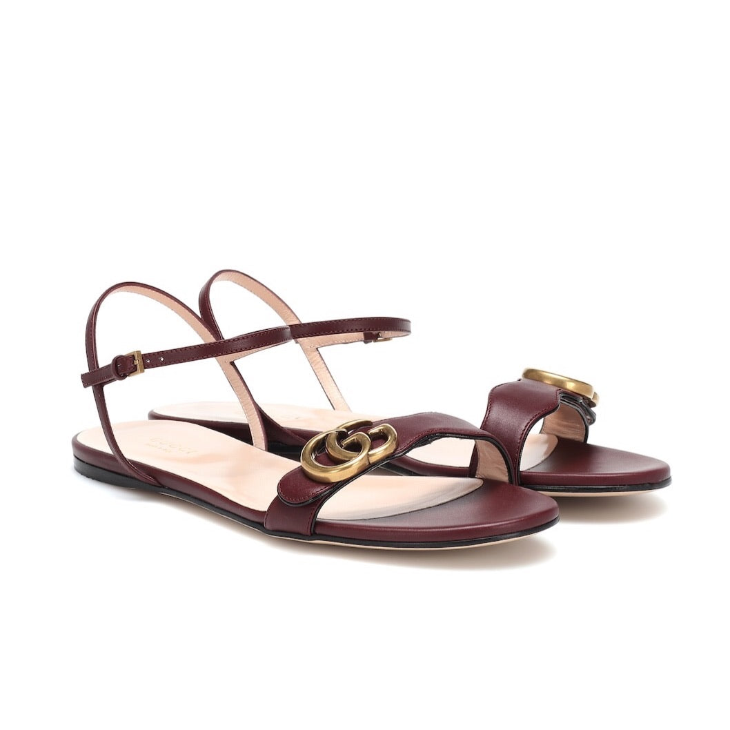 gucci burgundy sandals