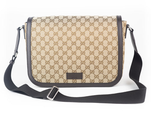 Gucci GG Canvas Crossbody Large Messenger Bag — Luxurysnob