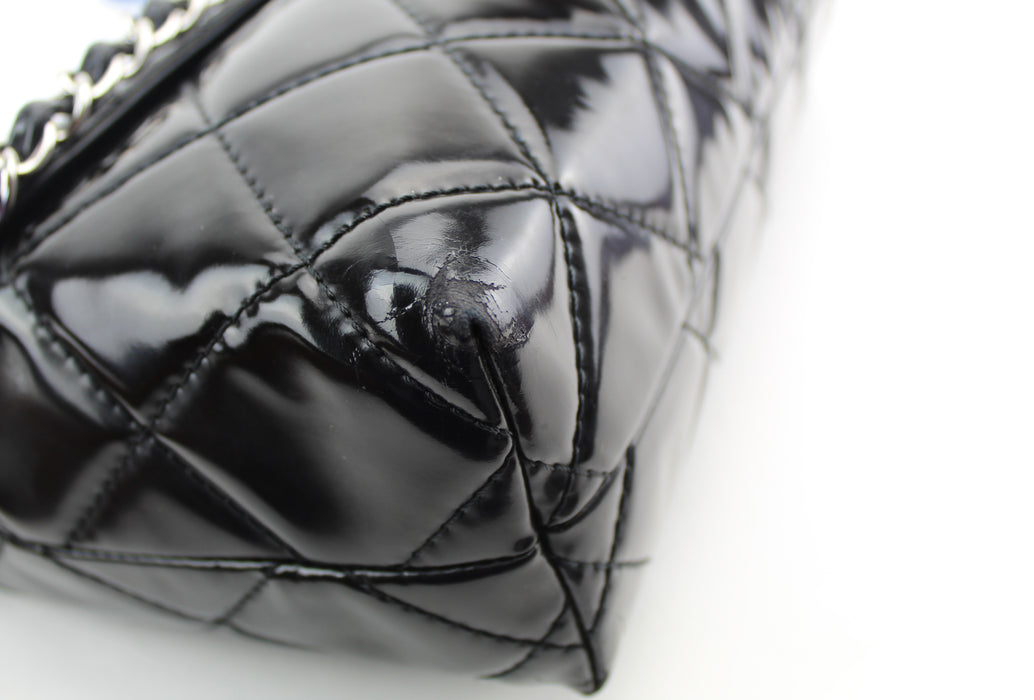 Chanel Jumbo Classic Patent Quilted Flap Bag — Luxurysnob